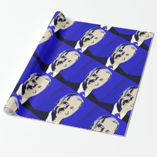 Blue President Biden Pop Art Wrapping Paper