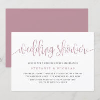 Blue Pretty Calligraphy Wedding Shower