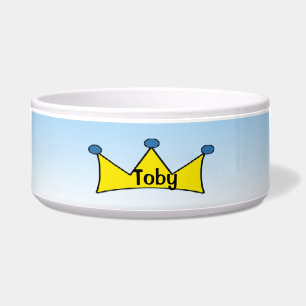Blue Prince personalised Yellow Crown Dog Bowl