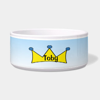 Blue Prince personalised Yellow Crown Dog Bowl