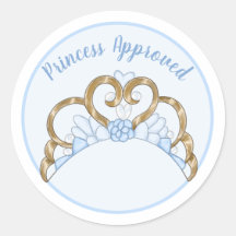 Blue "Princess Approved" Label Sticker