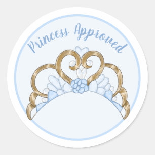 Blue "Princess Approved" Label Sticker