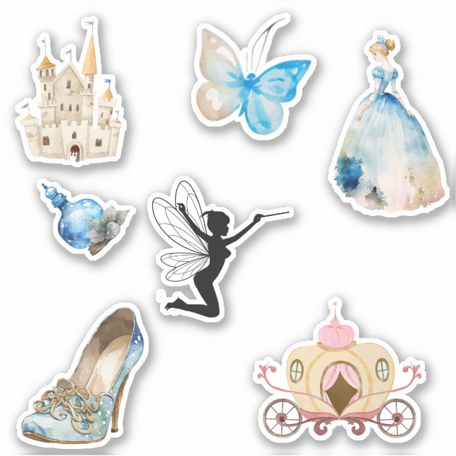 Blue princess sticker pack (Front)