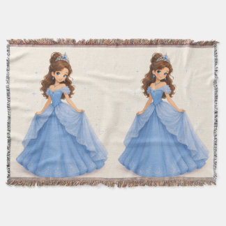 Blue Princess Throw Blanket