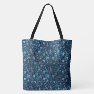 Blue print Pansies Tote Bag