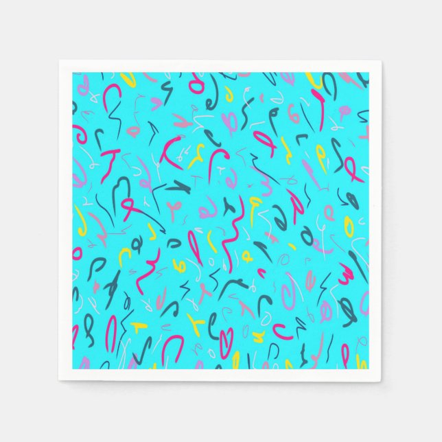 Blue Print with 90s Vibes  Napkin (Front)