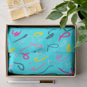 Blue Print with 90s Vibes Tissue Paper