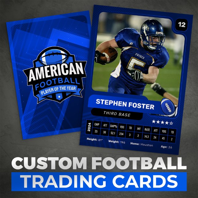 Blue Pro American Football Player Trading Card (Creator Uploaded)