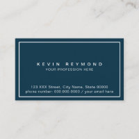 Blue Prof business card printed only at front side