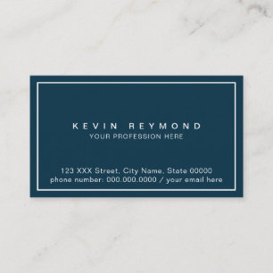 Blue Prof business card printed only at front side