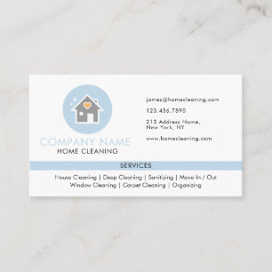  Blue  Professional Home Cleaning Maid Services Business Card