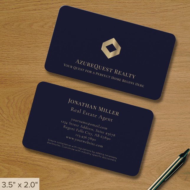 Blue Professional Luxury Logo Business Card (Creator Uploaded)