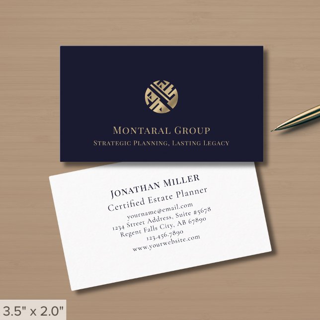 Blue Professional Luxury Logo Business Card (Creator Uploaded)