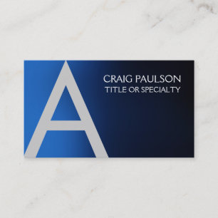 Blue Professional Monogram Business Card