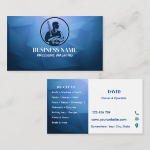 Blue Professional Pressure Washing Services Business Card