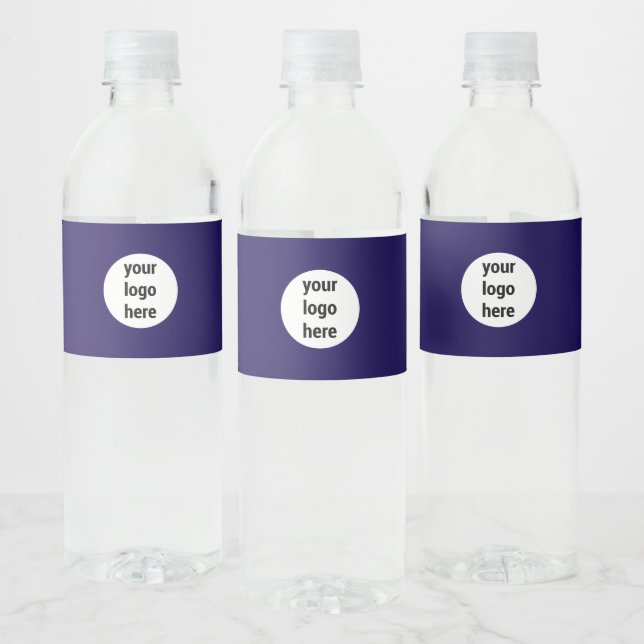 Blue Promotional Business Company Logo Customer Water Bottle Label (Bottles)