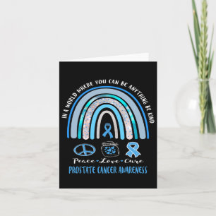 Blue Prostate Cancer Peace Love Cure Sign Tee In T Card