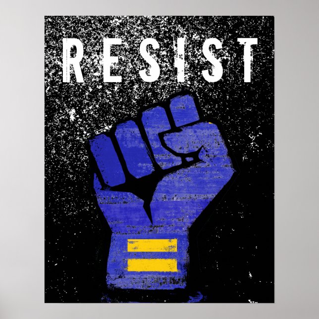 Blue Protest Fist Poster (Front)