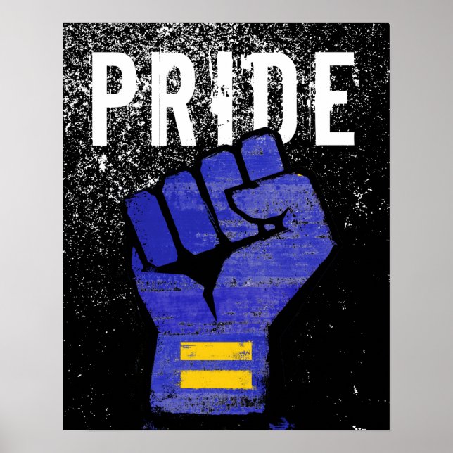 Blue Protest Fist Poster (Front)