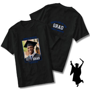 Blue Proud Dad Photo Graduation T-Shirt