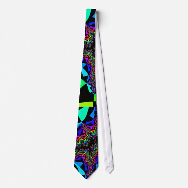 Blue Psychedelic Fractal Quasar Tie (Front)