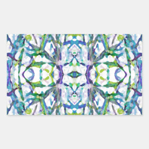 Blue Psychedelic Pattern Rectangular Sticker