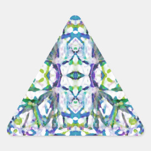Blue Psychedelic Pattern Triangle Sticker