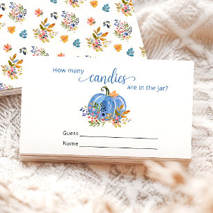 Blue Pumpkin Autumn How many Candies  Enclosure Card
