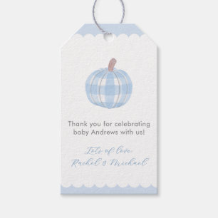 Blue Pumpkin Baby Boy Shower Favour Tags