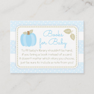 Blue Pumpkin Baby Shower Bring a Book Enclosure Card
