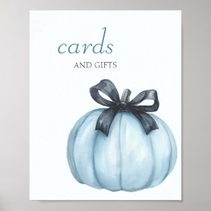 Blue Pumpkin Baby Shower Cards and Gifts Poster