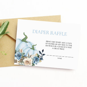 Blue Pumpkin Baby Shower Diaper Raffle Enclosure Card