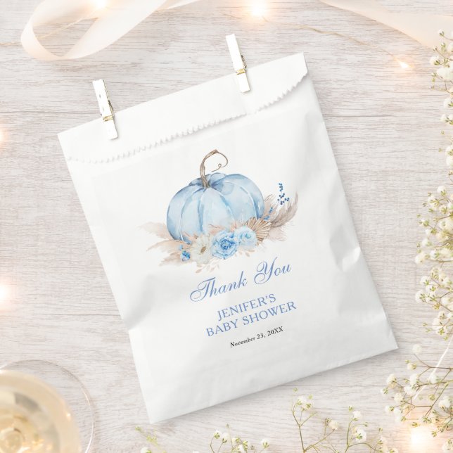 Blue Pumpkin Baby Shower Favour Bags (Clipped)