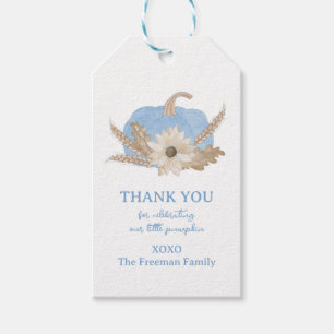 Blue Pumpkin Baby Shower Gift Tag