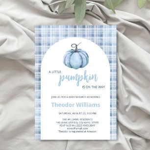 Blue Pumpkin Baby Shower Invitation Fall theme