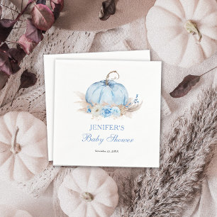 Blue Pumpkin Baby Shower Napkin