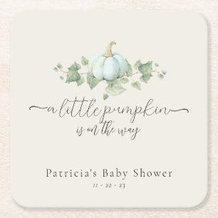 Blue Pumpkin Baby Shower Square Coasters