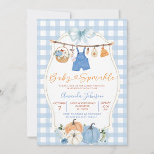 Blue Pumpkin Baby Sprinkle Invitation Fall Baby
