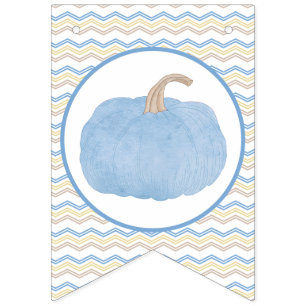 Blue Pumpkin Birthday Party Banner