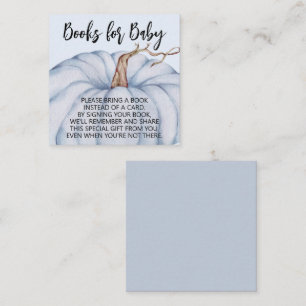 Blue Pumpkin Boy Baby Shower Book Request Enclosure Card