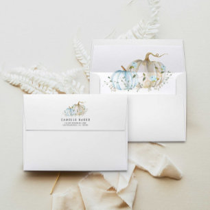 Blue Pumpkin Boy Baby Shower Invitation Envelopes