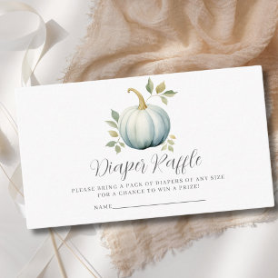 Blue Pumpkin Boy Diaper Raffle Baby Shower  Enclosure Card