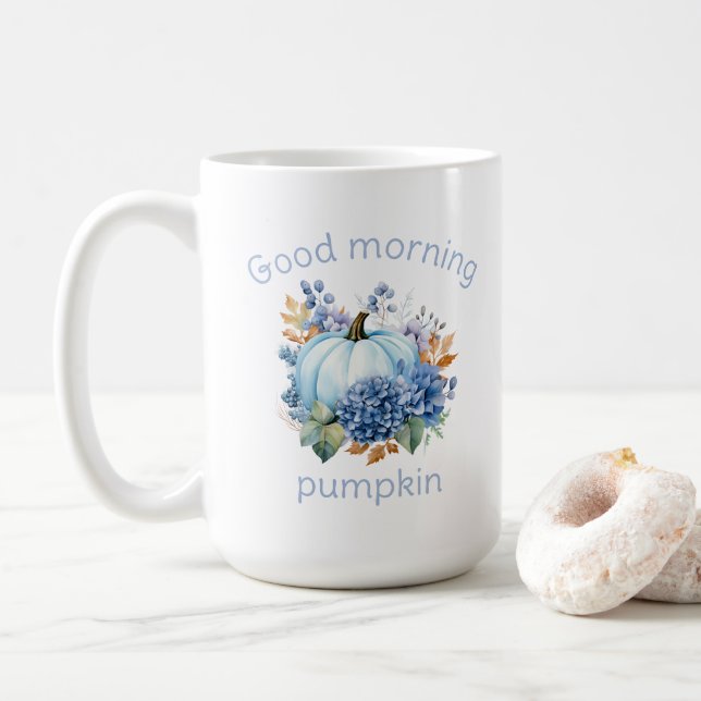 Blue Pumpkin Coffee Mug (With Donut)