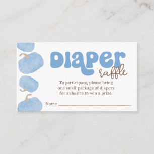 Blue Pumpkin Diaper Raffle Baby Shower Card