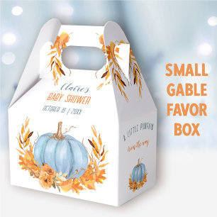 Blue Pumpkin Fall Boy Baby Shower Favour Box