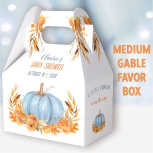 Blue Pumpkin Fall Boy Baby Shower Medium Gable Favour Box