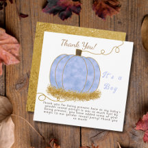 Blue Pumpkin Gender Reveal Party Its a Boy