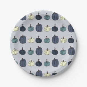 Blue Pumpkin Paper Plates
