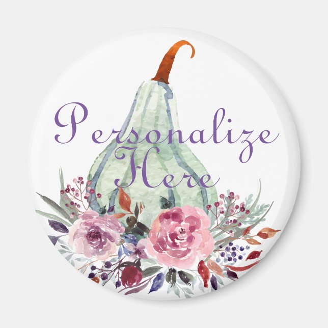 Blue Pumpkin pastel fall floral autumn elegant  Magnet (Front)