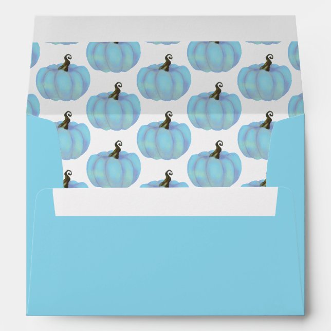 Blue Pumpkin Pattern Envelope (Back (Bottom))